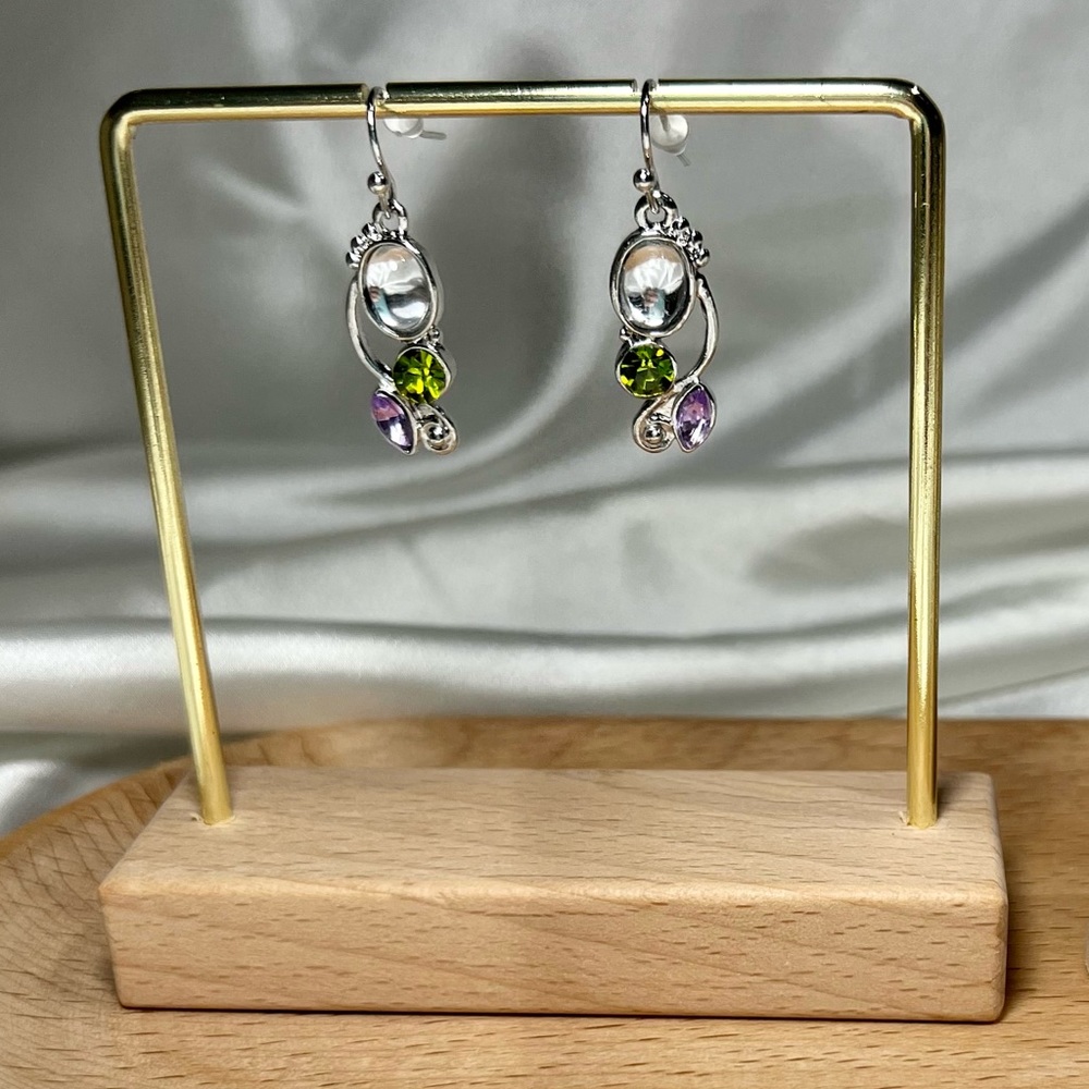 Green Purple Earrings Only - Picture 1 of 6